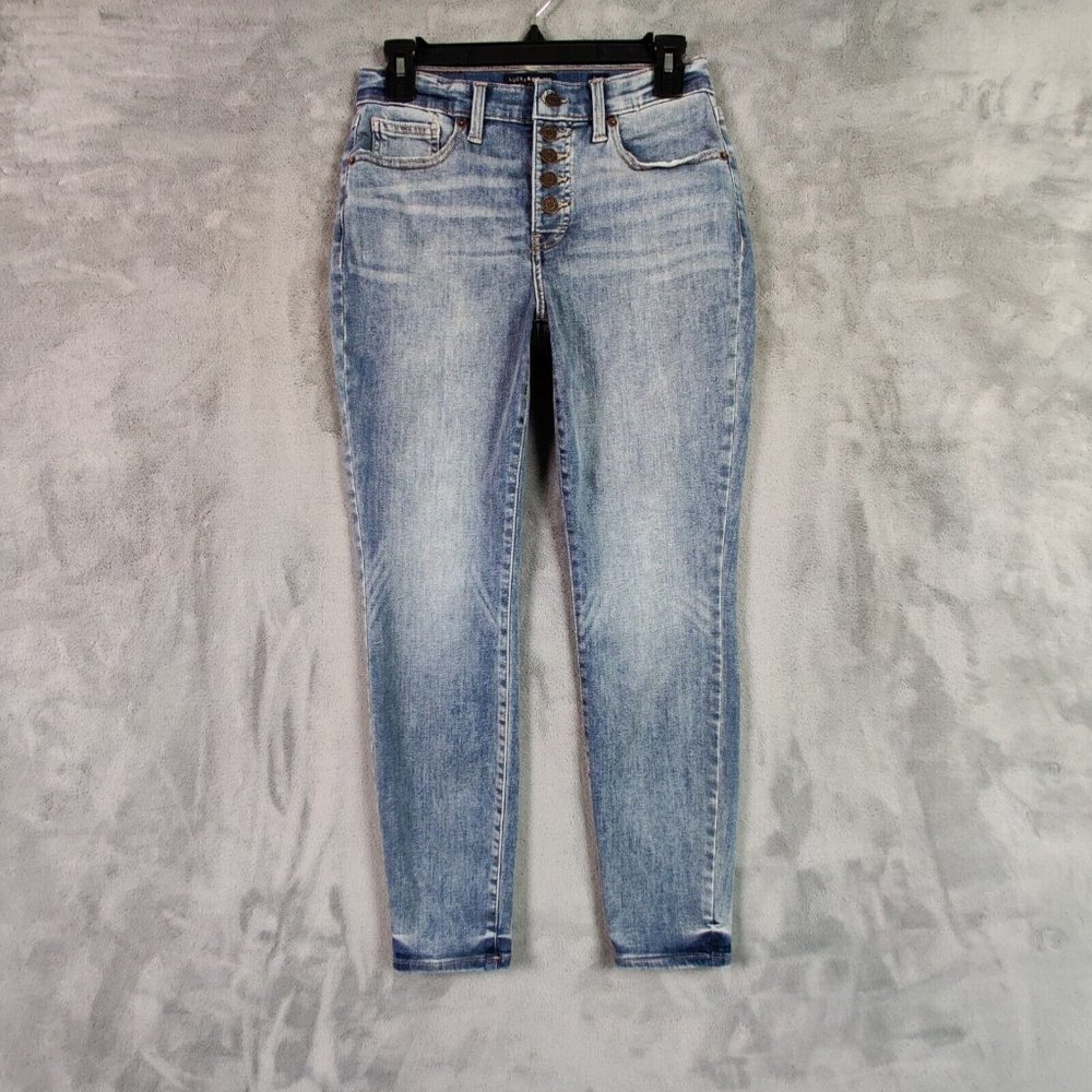 Lucky Brand Jeans Women 2 26 Blue Bridgette Skinny High Rise Denim Button Fly